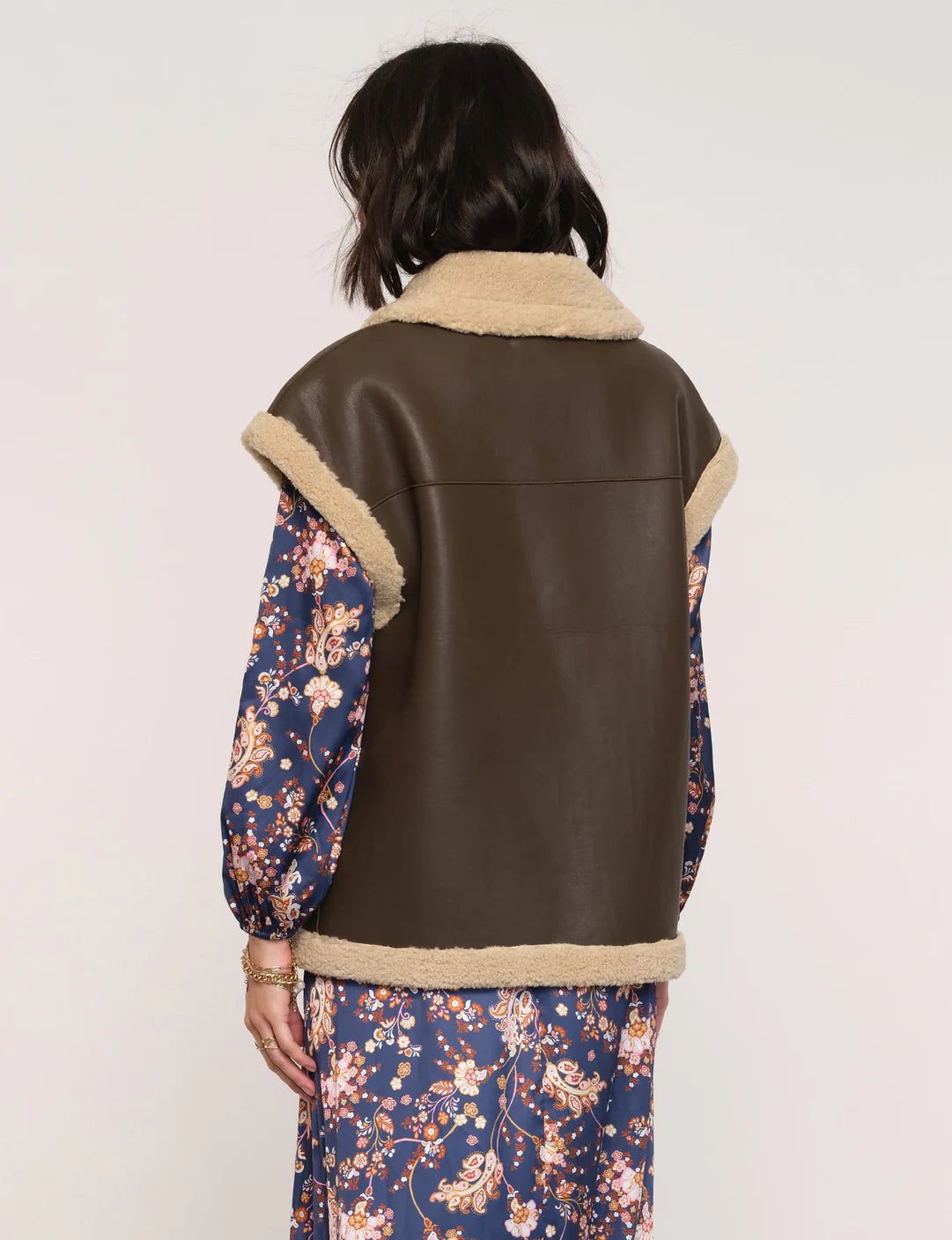 Filippa Faux Shearling Vest – Sherpa Lined