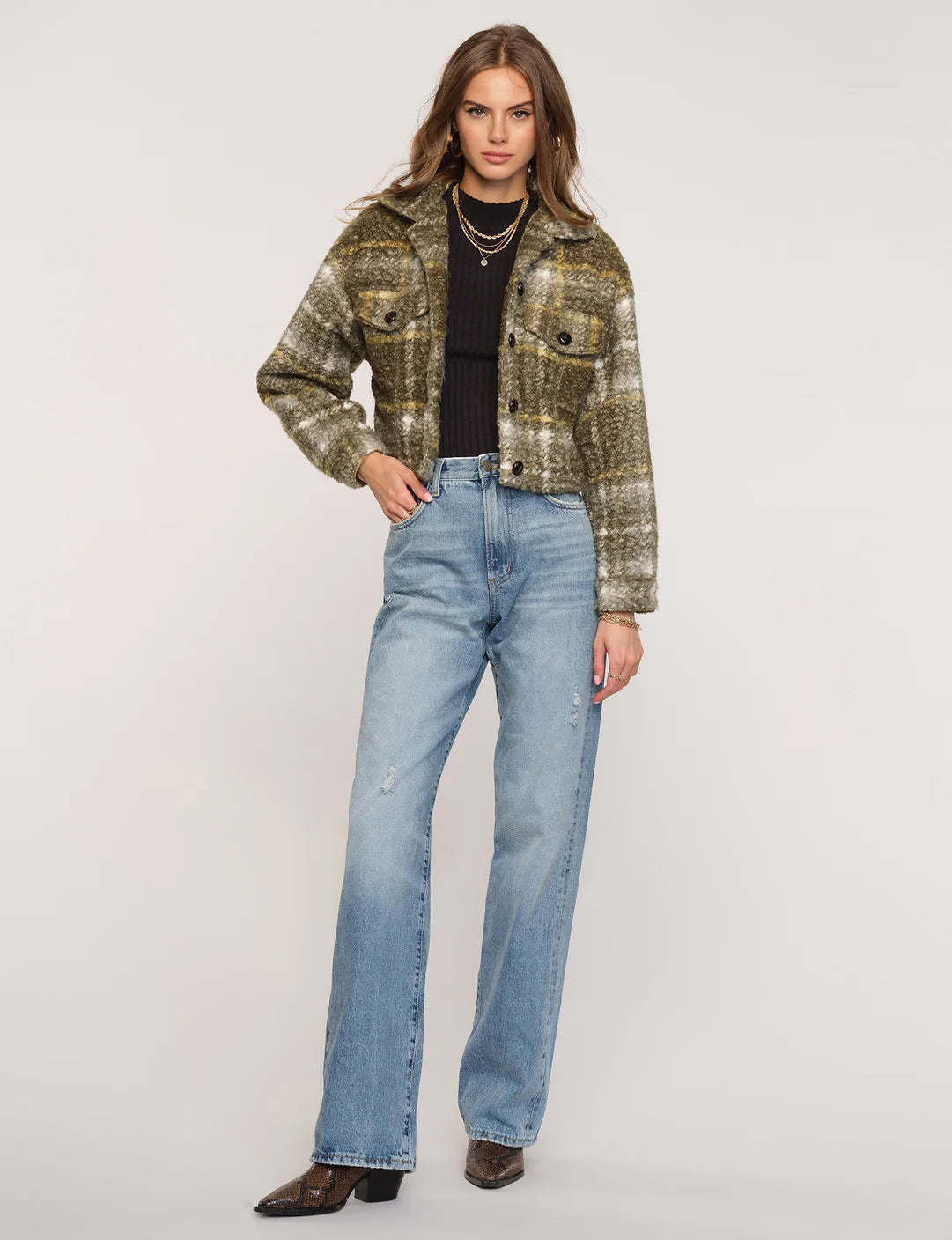 Iona Textured Plaid Jacket with Patch Pockets