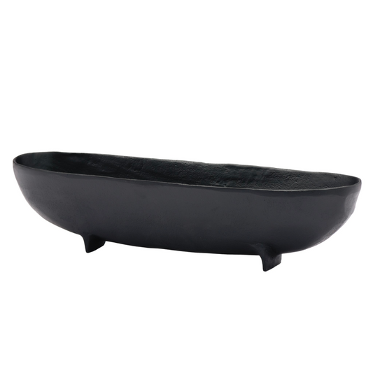Black Aluminum Footed Boat Bowl