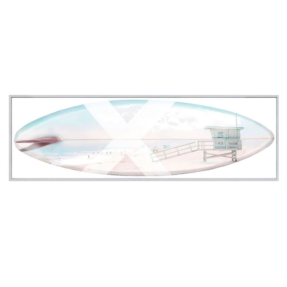 Framed Canvas Surfboard - Lifeguard Station