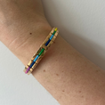 Load image into Gallery viewer, Gold and Enamel Colourful Striped Bracelet
