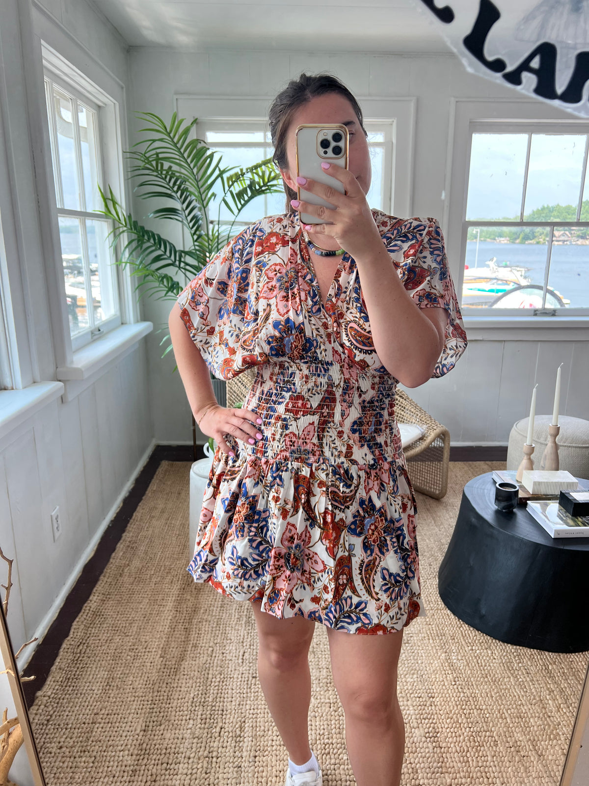 Misa Della Cotton Poplin Floral Mini Dress