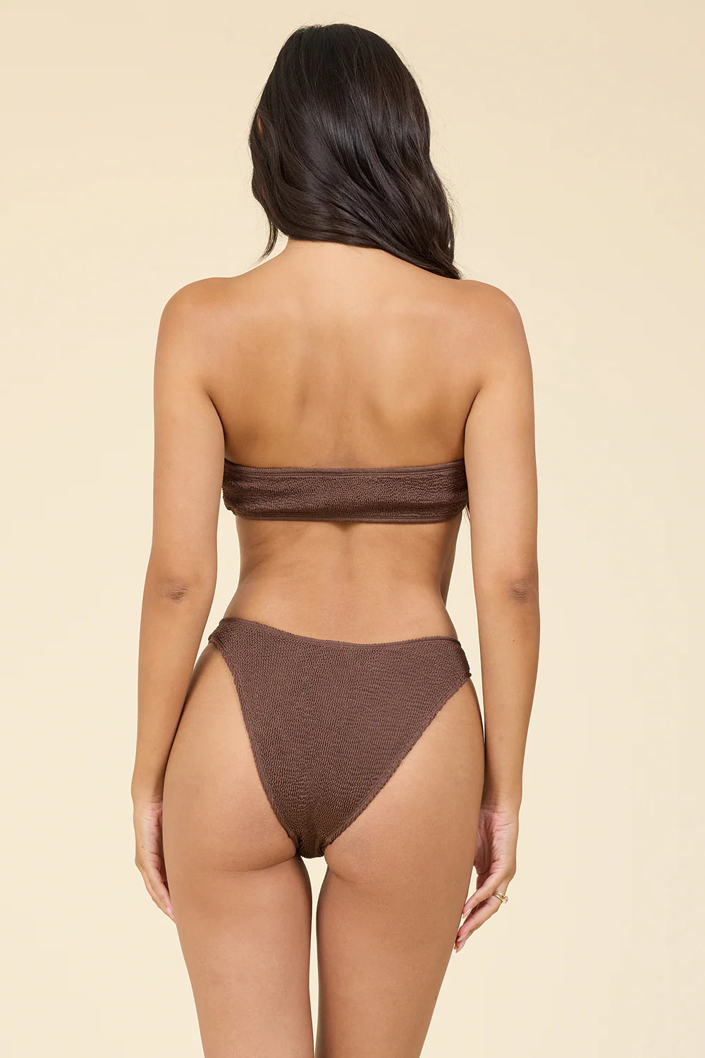 Krinkle Front Tie Bandeau Set - Cocoa Beach