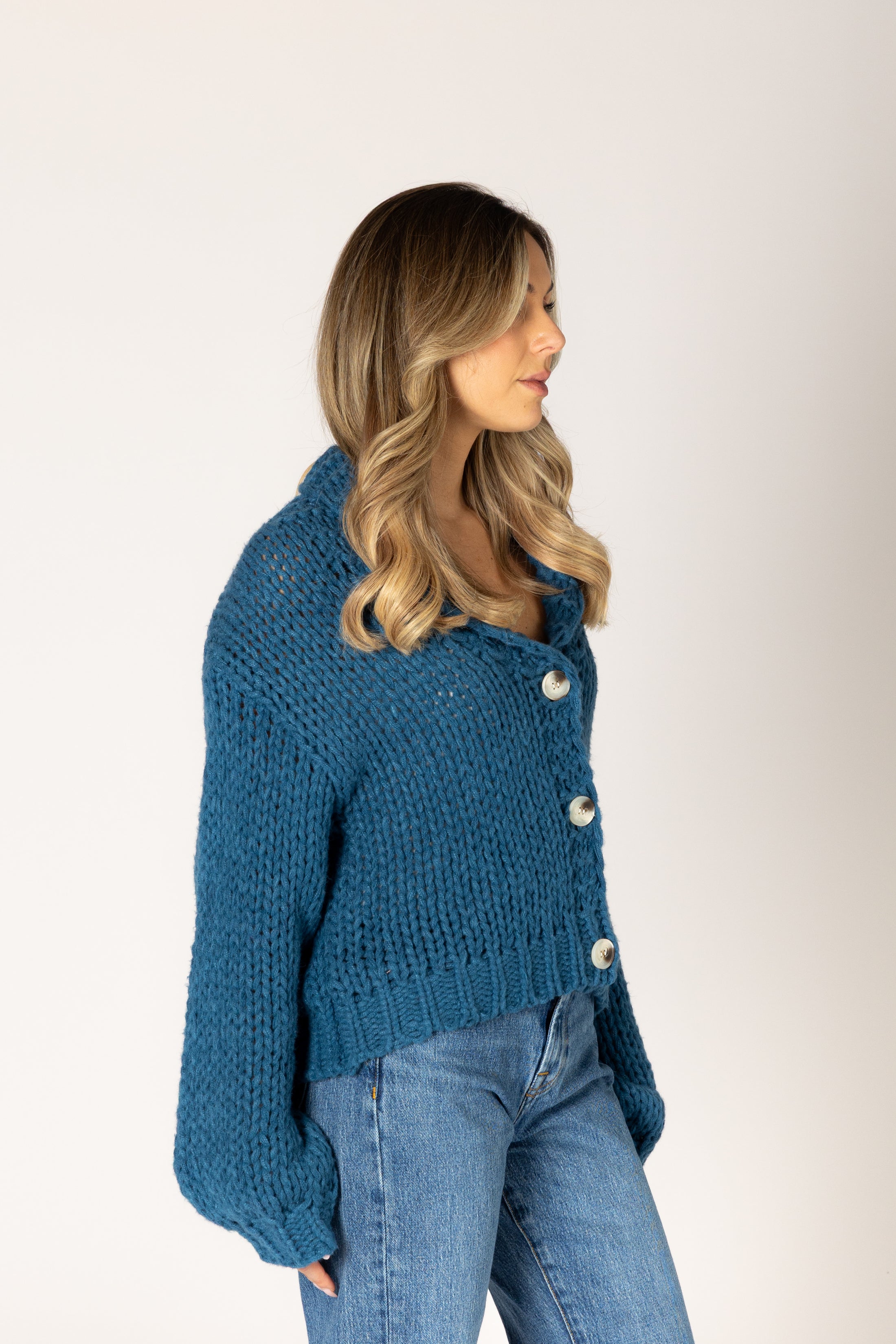Lillian Hand Knit Heart Cardigan