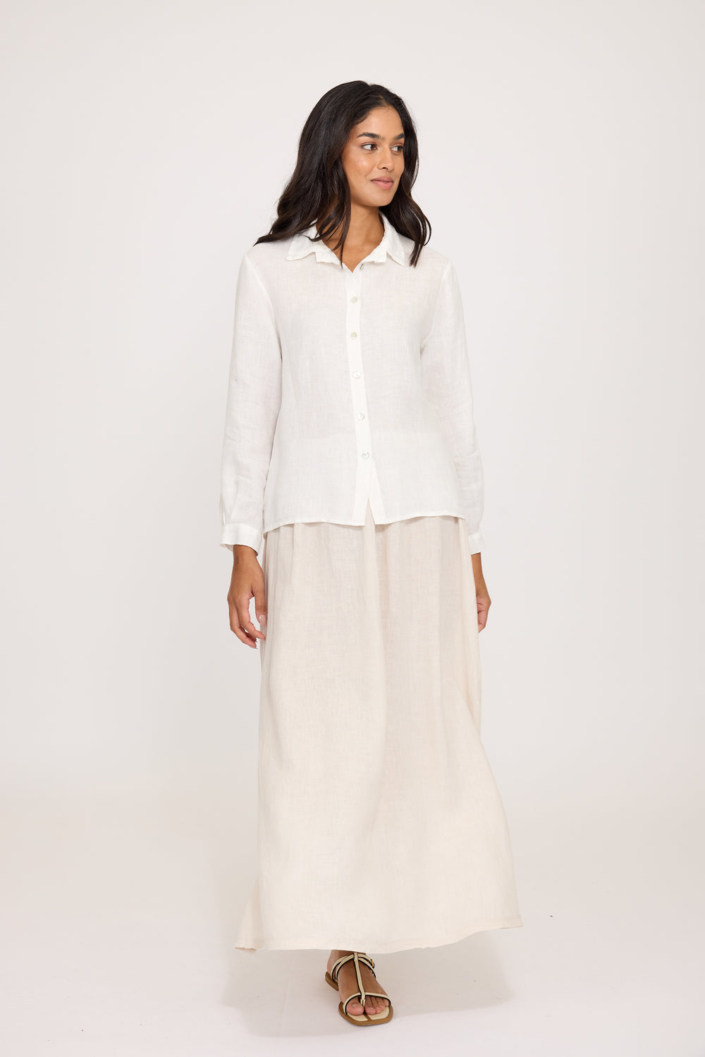 Celeste Linen Blouse - White (M)
