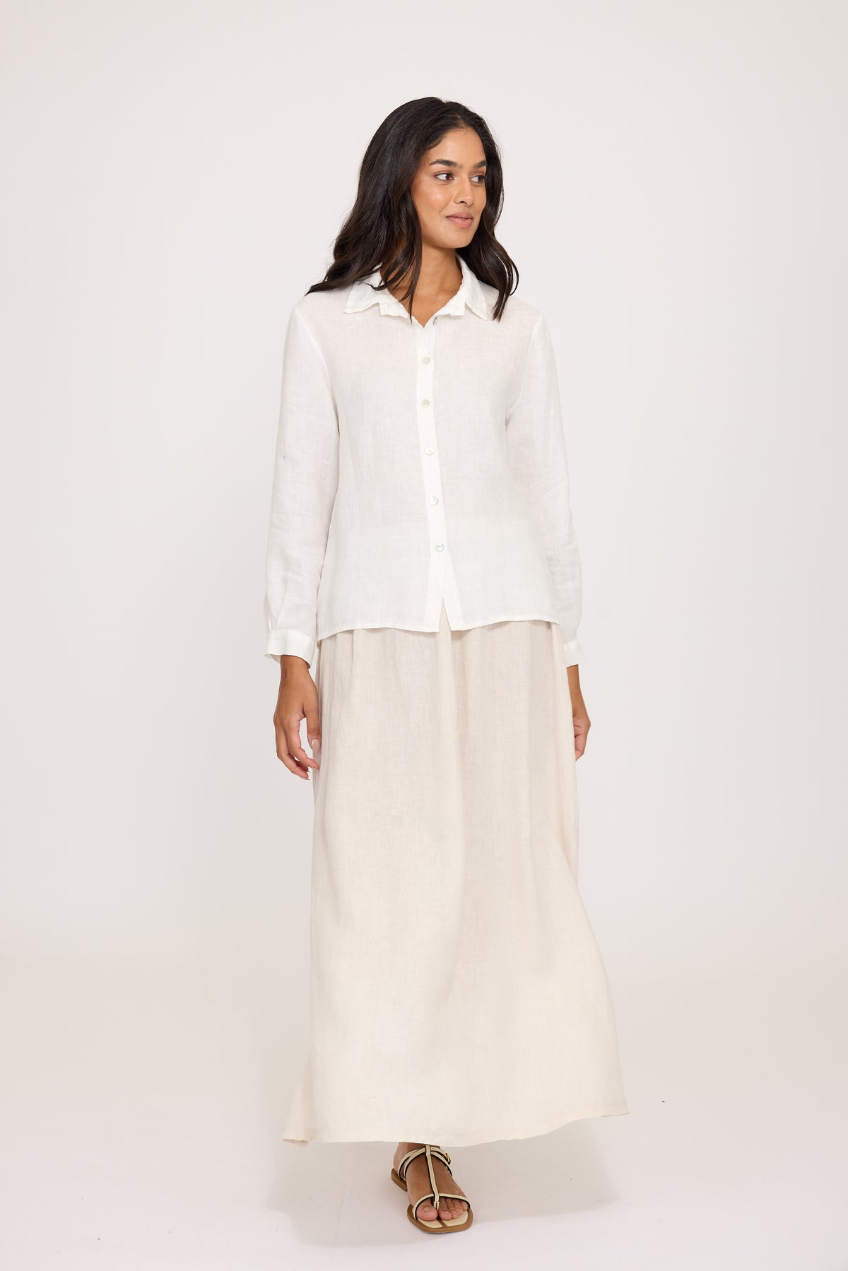 Celeste Linen Blouse - White (M)