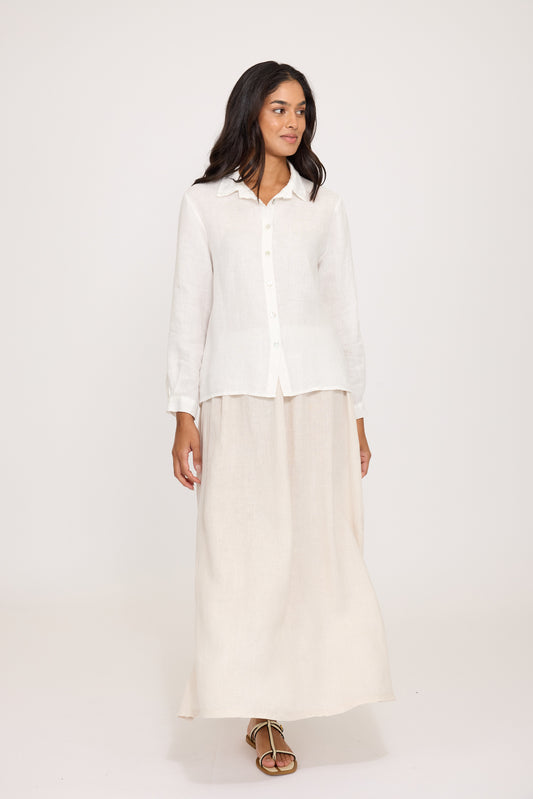 Celeste Linen Blouse - White