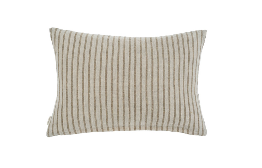 Pinstripe Linen Pillow, Natural