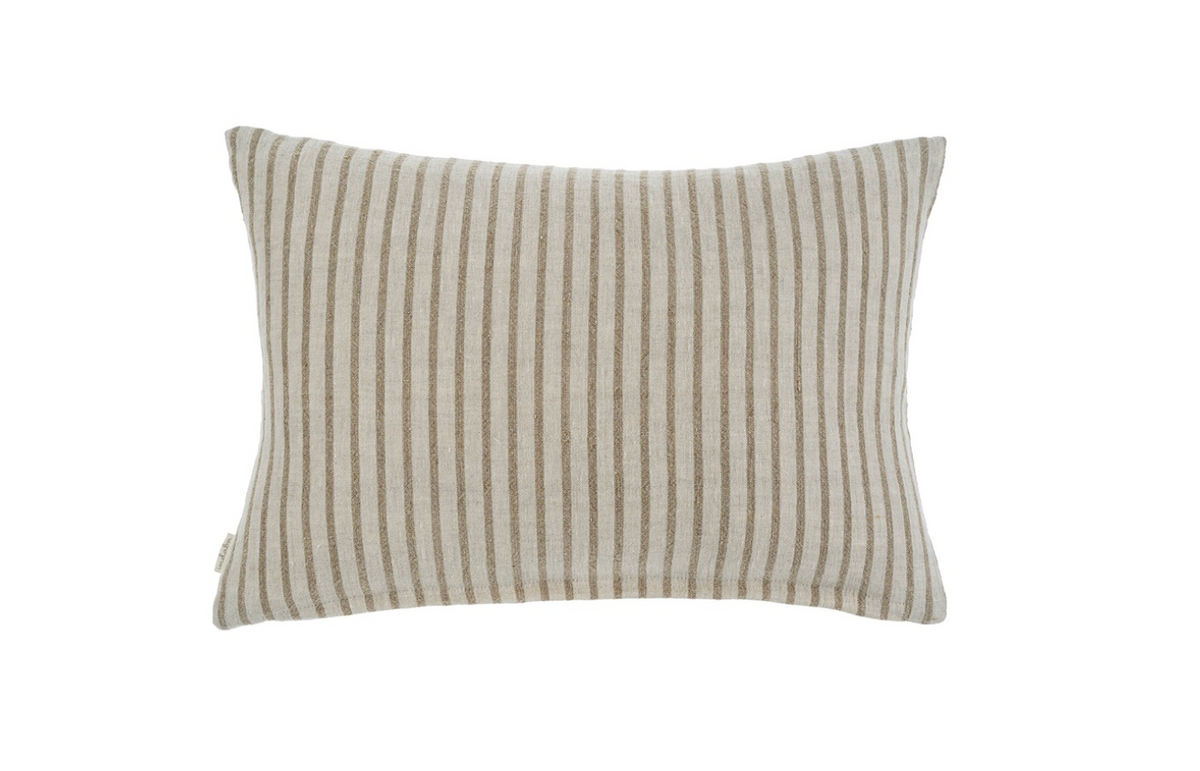 Pinstripe Linen Pillow, Natural
