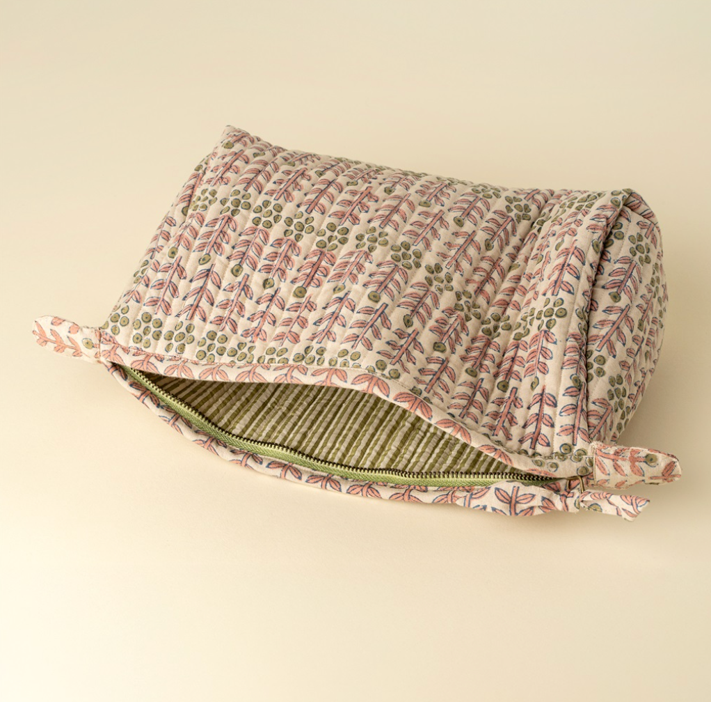 Floria Block Print Pouch