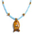 Load image into Gallery viewer, Natural Gemstone Fish Pendant
