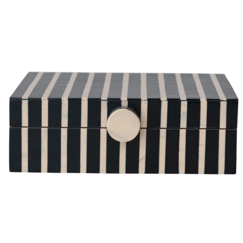 Handmade Mango Wood & Resin Striped Box