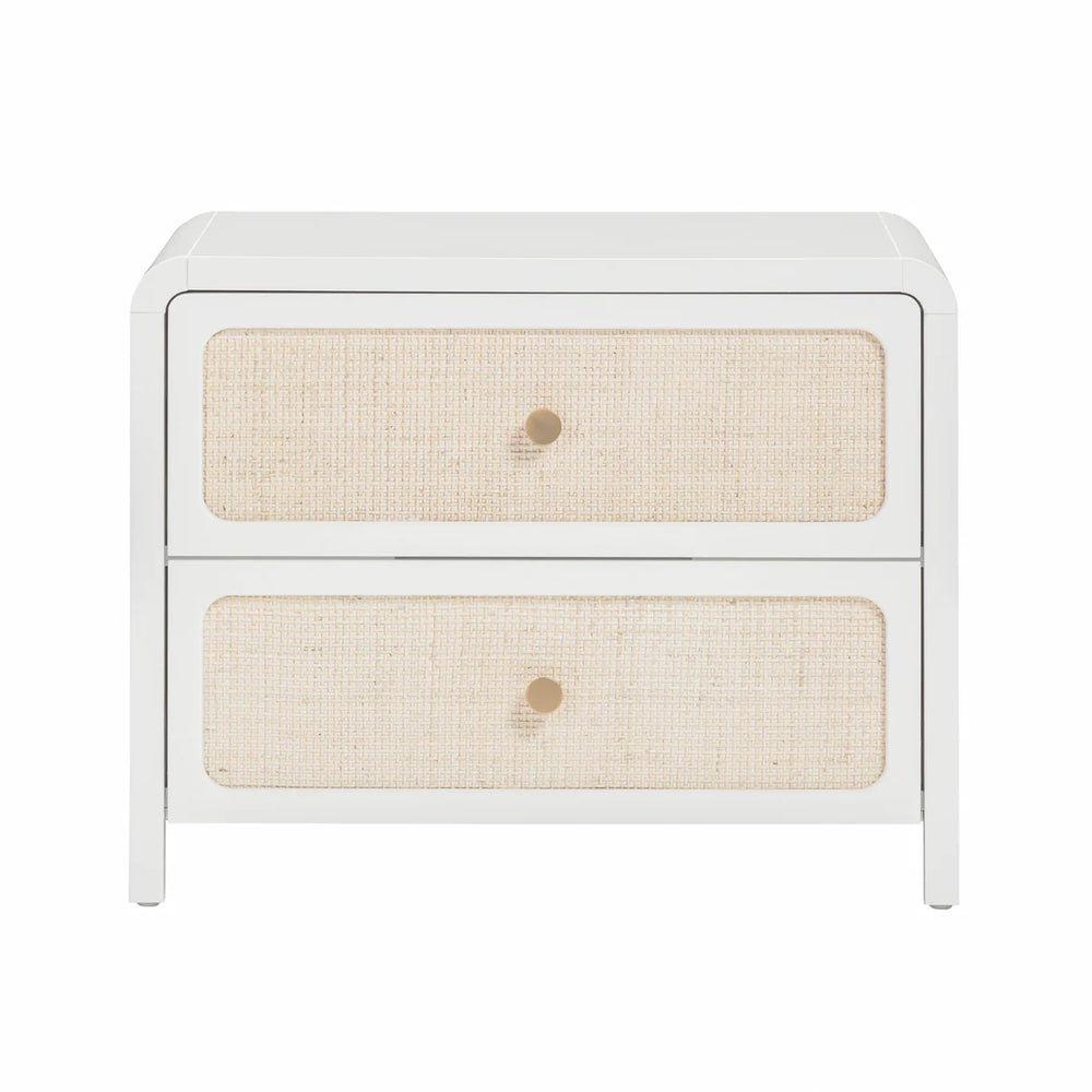 Rattan 2 Drawer Nightstand