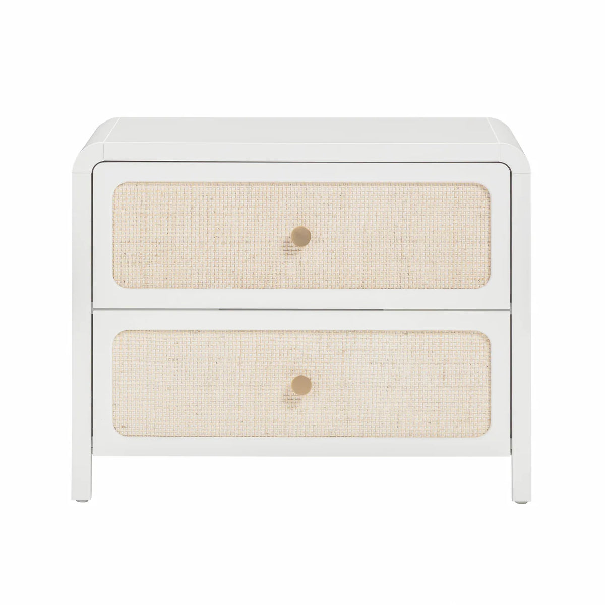 Rattan 2 Drawer Nightstand