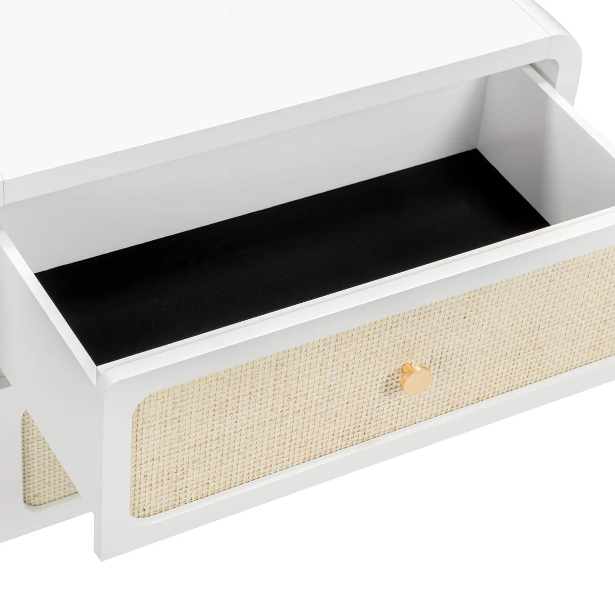 Rattan 2 Drawer Nightstand