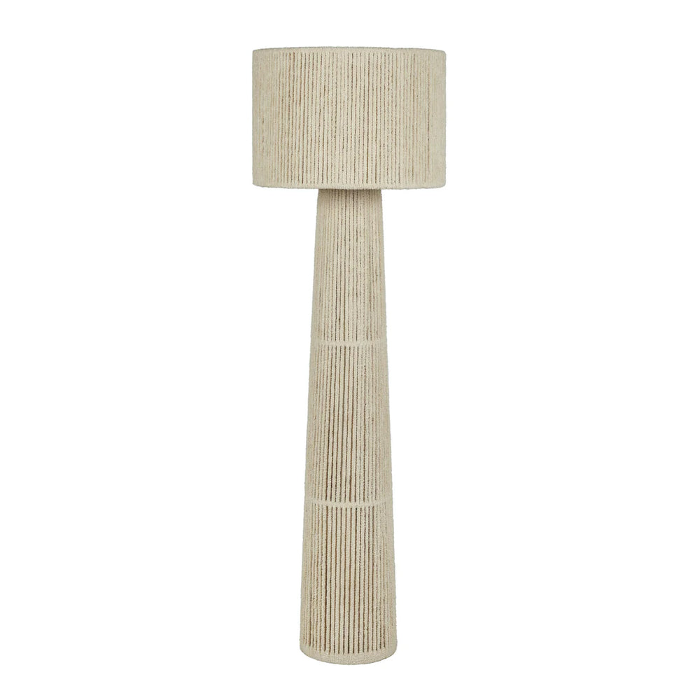 Tapered Natural Chenille Fiber Floor Lamp