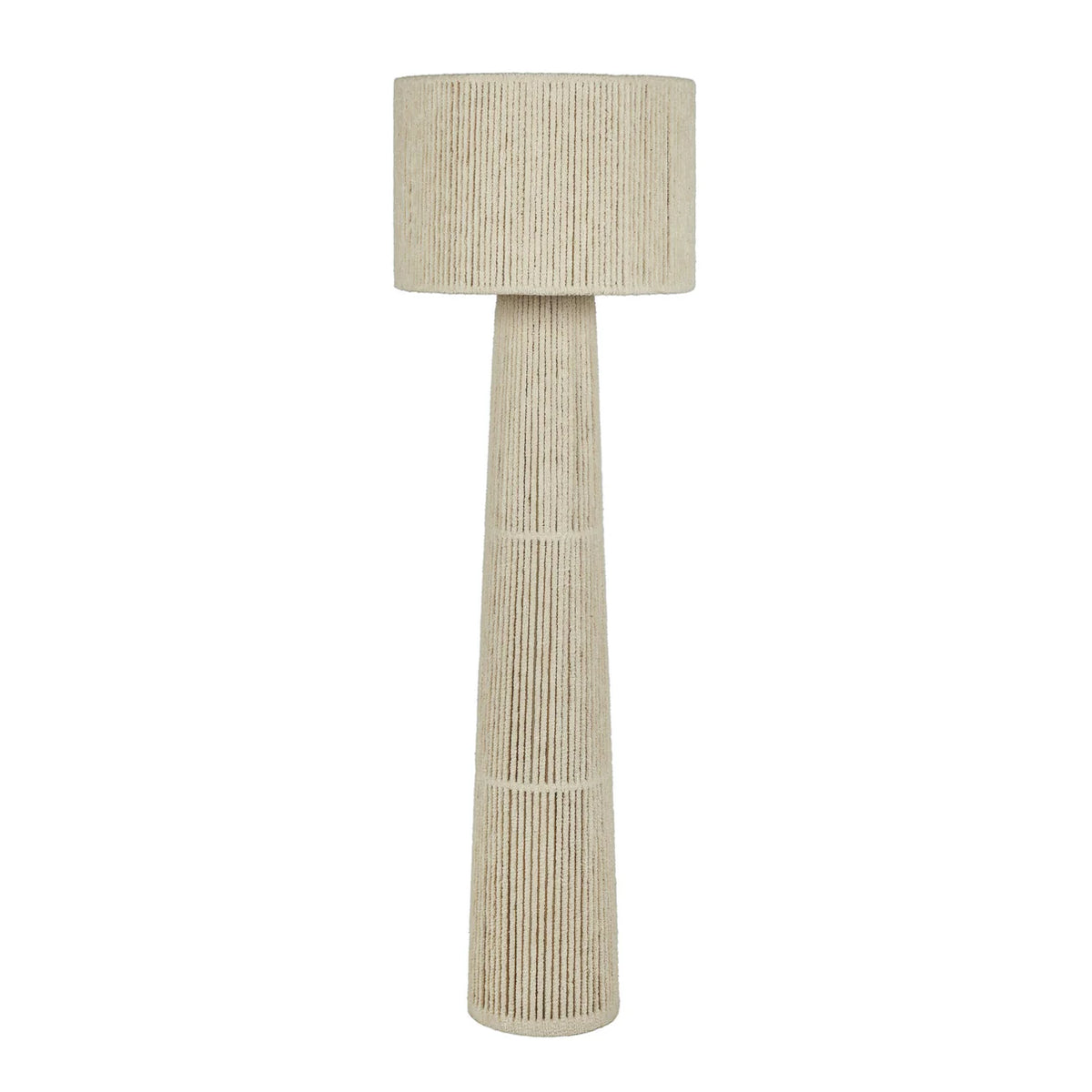 Tapered Natural Chenille Fiber Floor Lamp