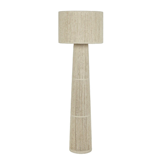 Tapered Natural Chenille Fiber Floor Lamp