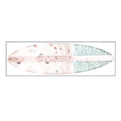 Framed Canvas Surfboard - Aerial Dock View