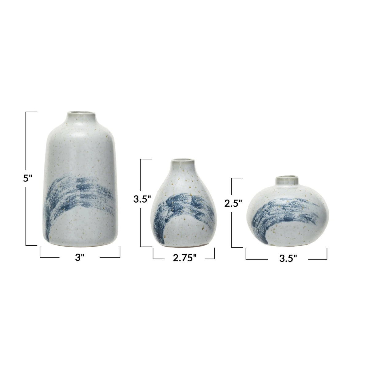 Hand-Painted Stoneware Vases