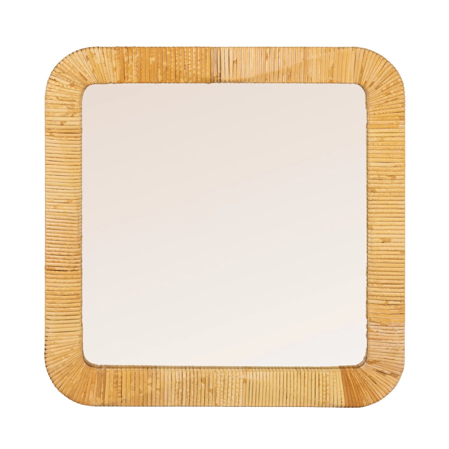 Rattan Wrapped Framed Wall Mirror
