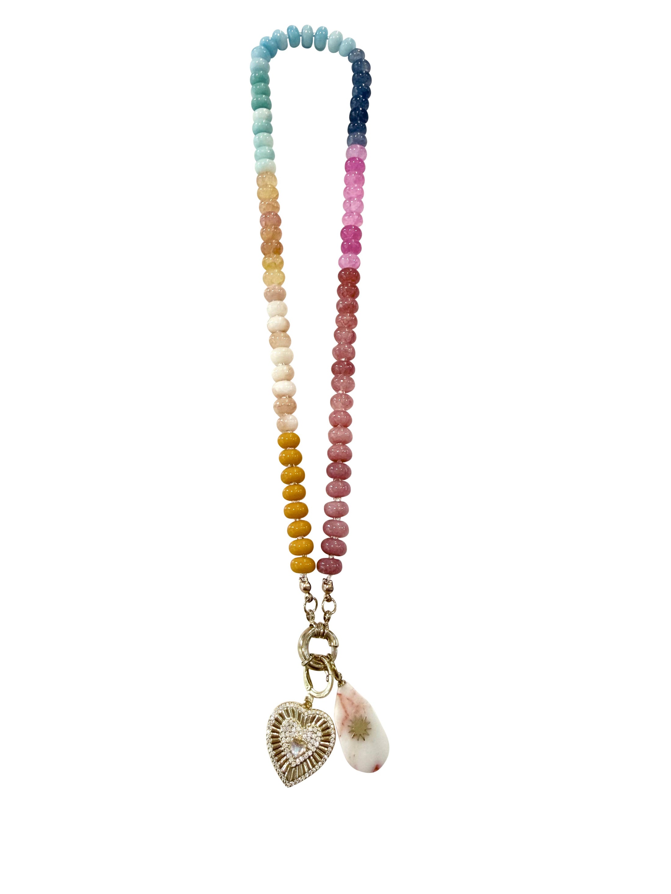Olive Creamstone Multi Beaded Necklace