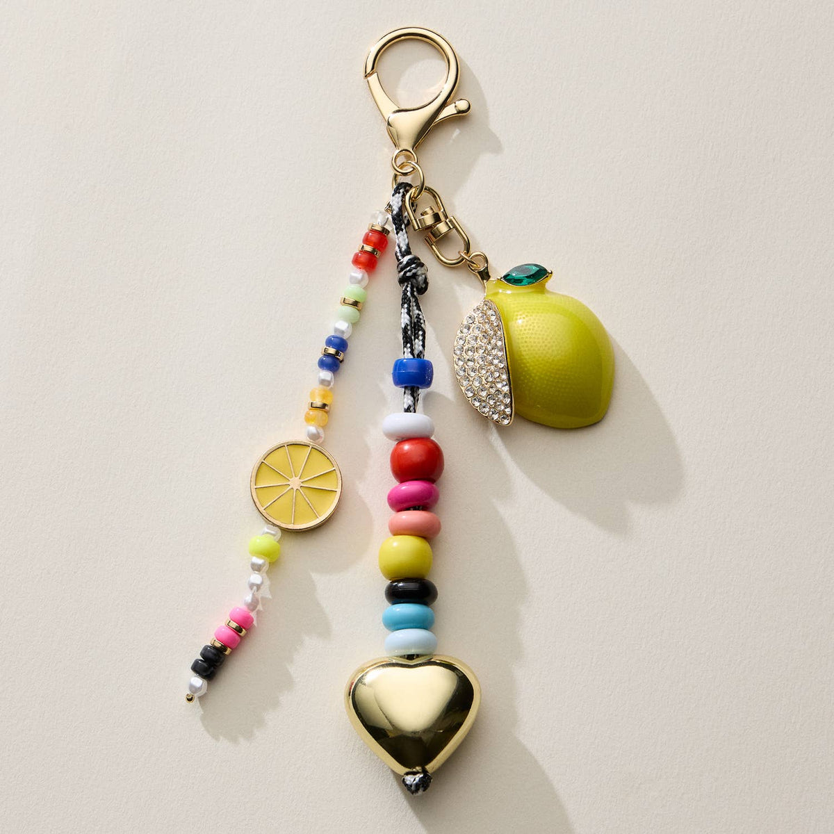 Colorful Lemon Charm Keychain