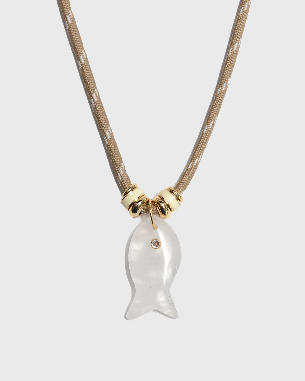 Crystal Quartz Fish Necklace