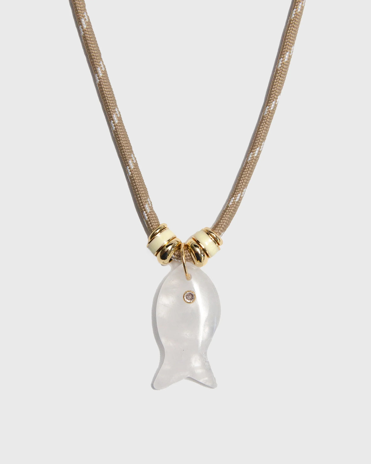 Crystal Quartz Fish Necklace