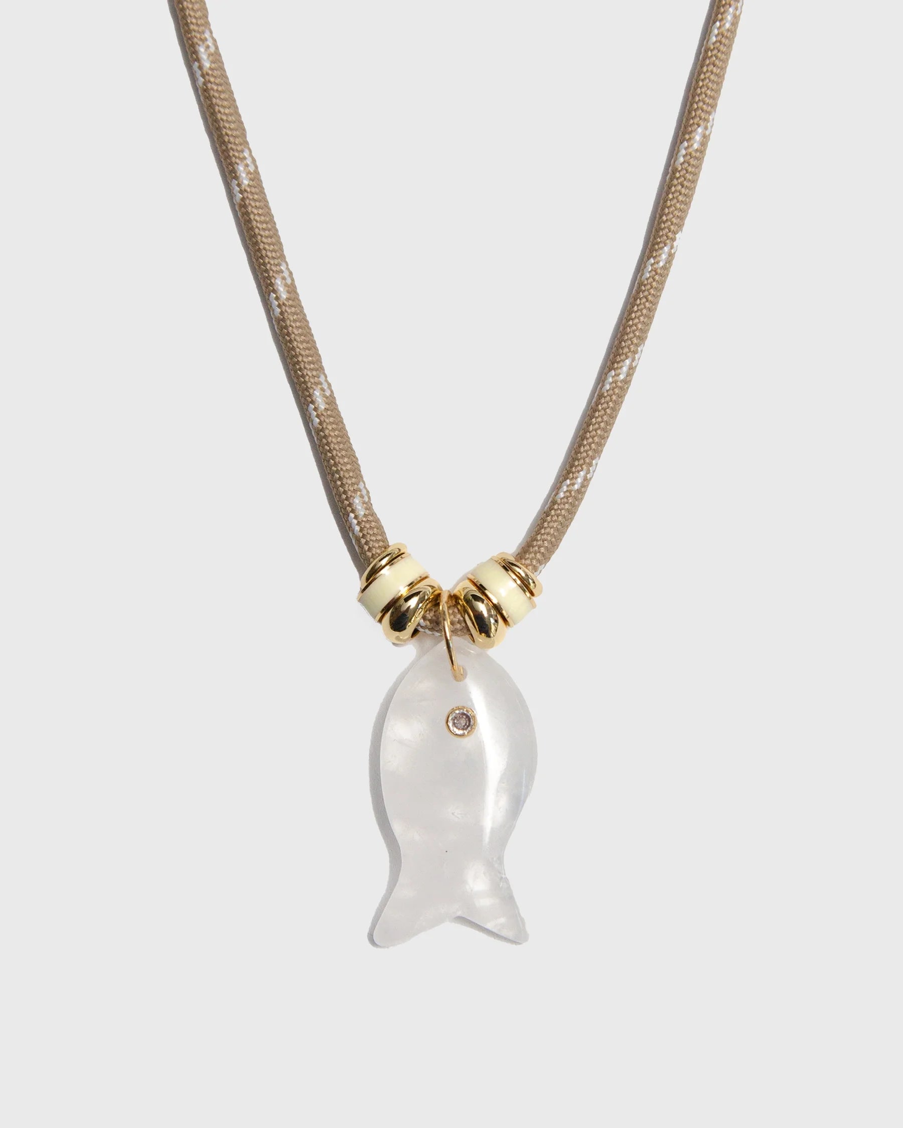 Crystal Quartz Fish Necklace