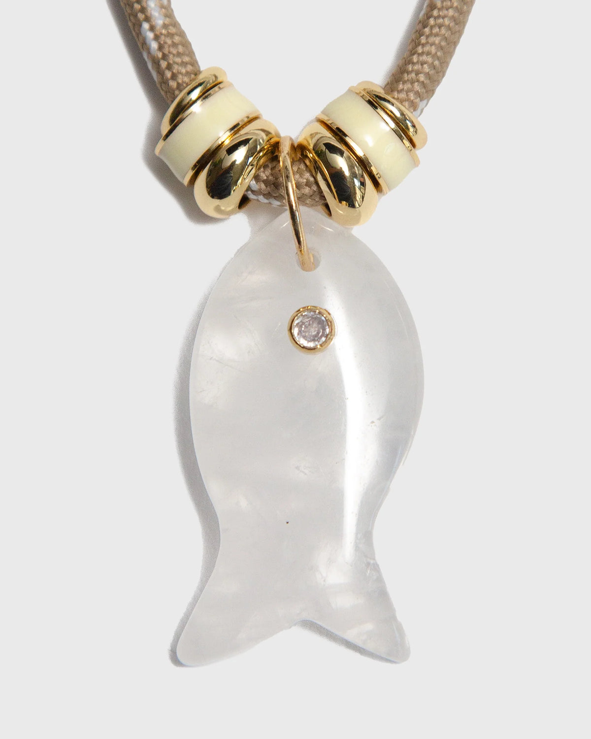Crystal Quartz Fish Necklace