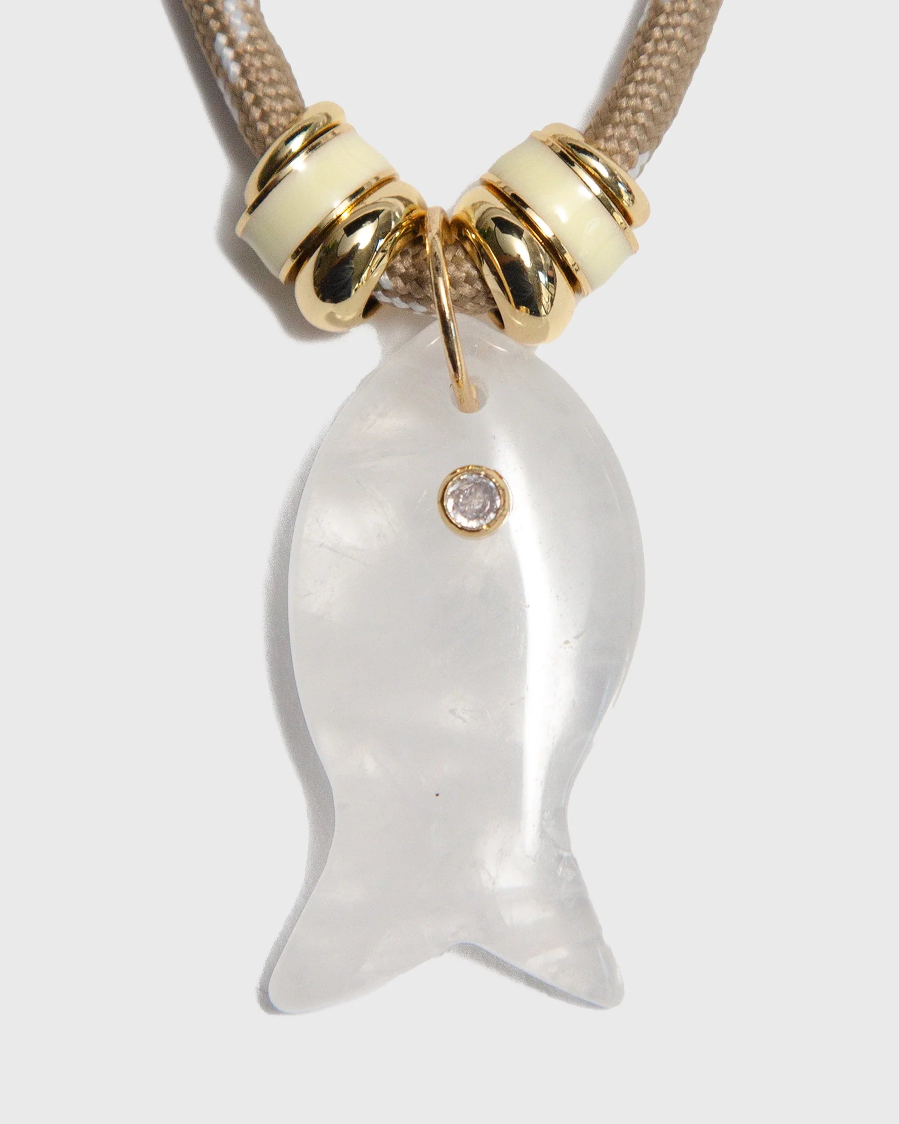 Crystal Quartz Fish Necklace
