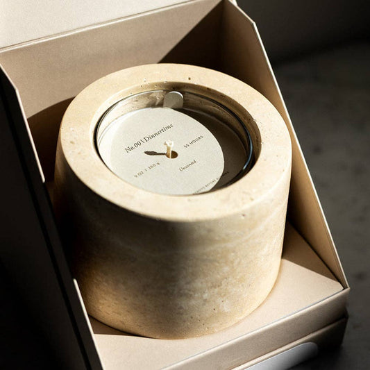 Beige Travertine Refillable Candle