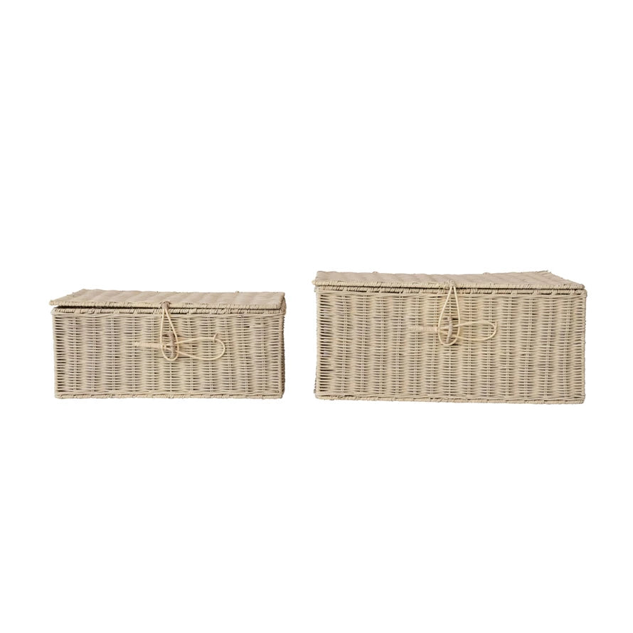 Hand-Woven Rattan Boxes