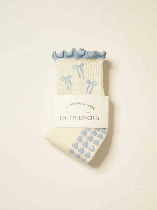Bow Ruffle Grip Pilates Sock