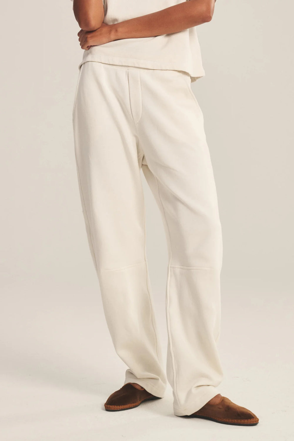 Elise Fleece Barrel-Leg Jogger