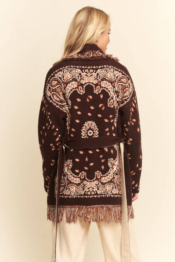 Fringe Belted Cardigan