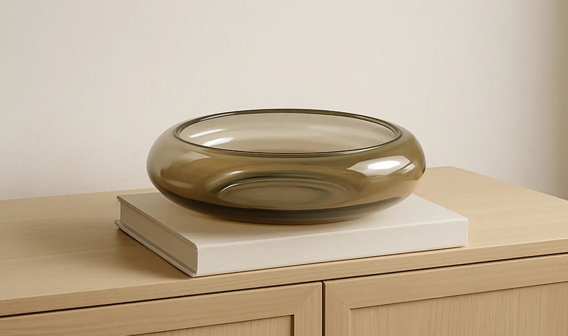 Polene Glass Bowl Large - Smoky Brown