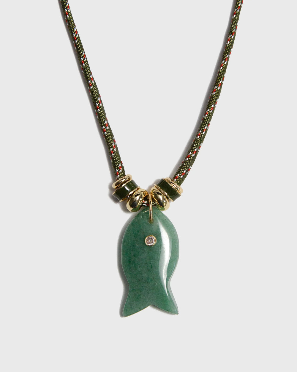Green Agate Fish Necklace