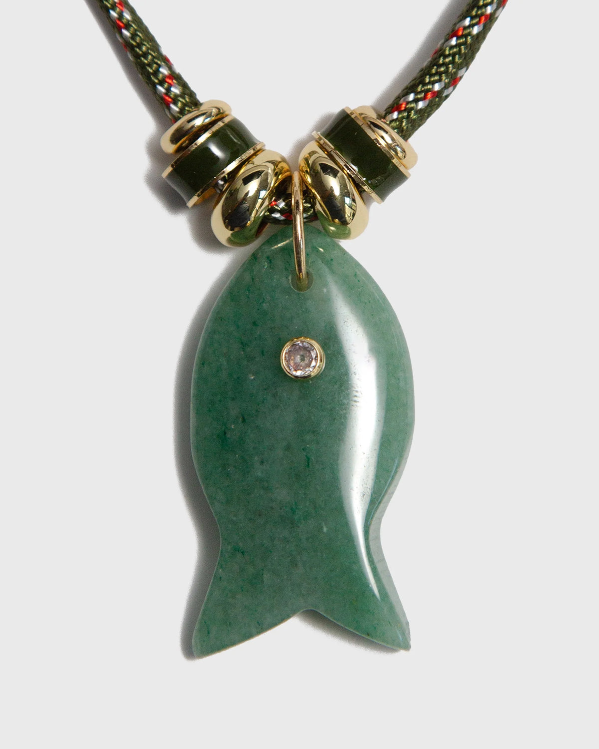 Green Agate Fish Necklace