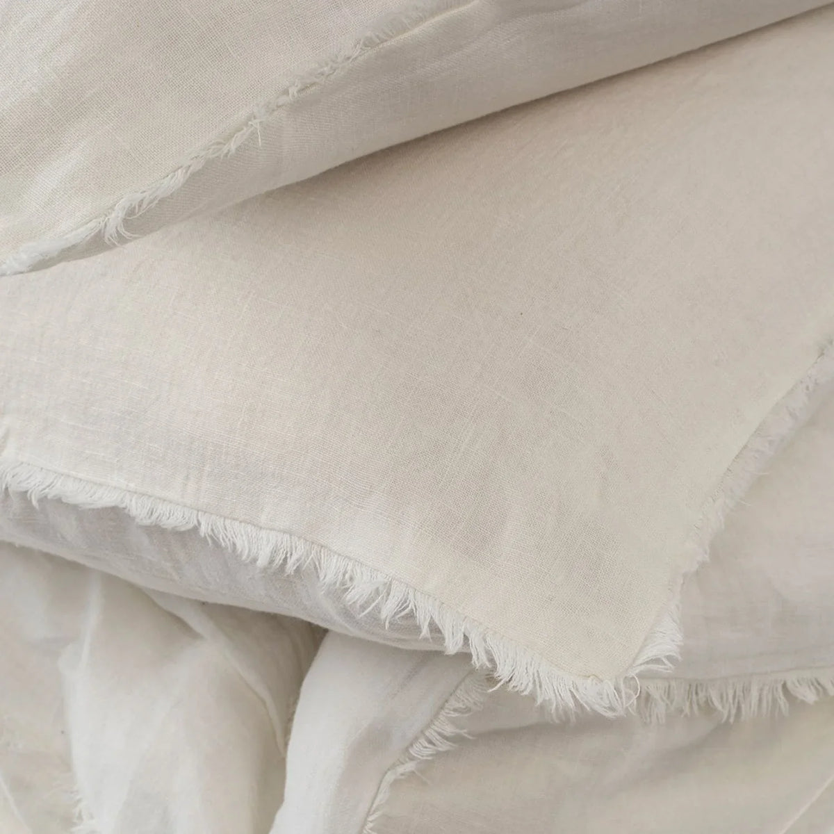 Lina Linen King Duvet Set - Ivory