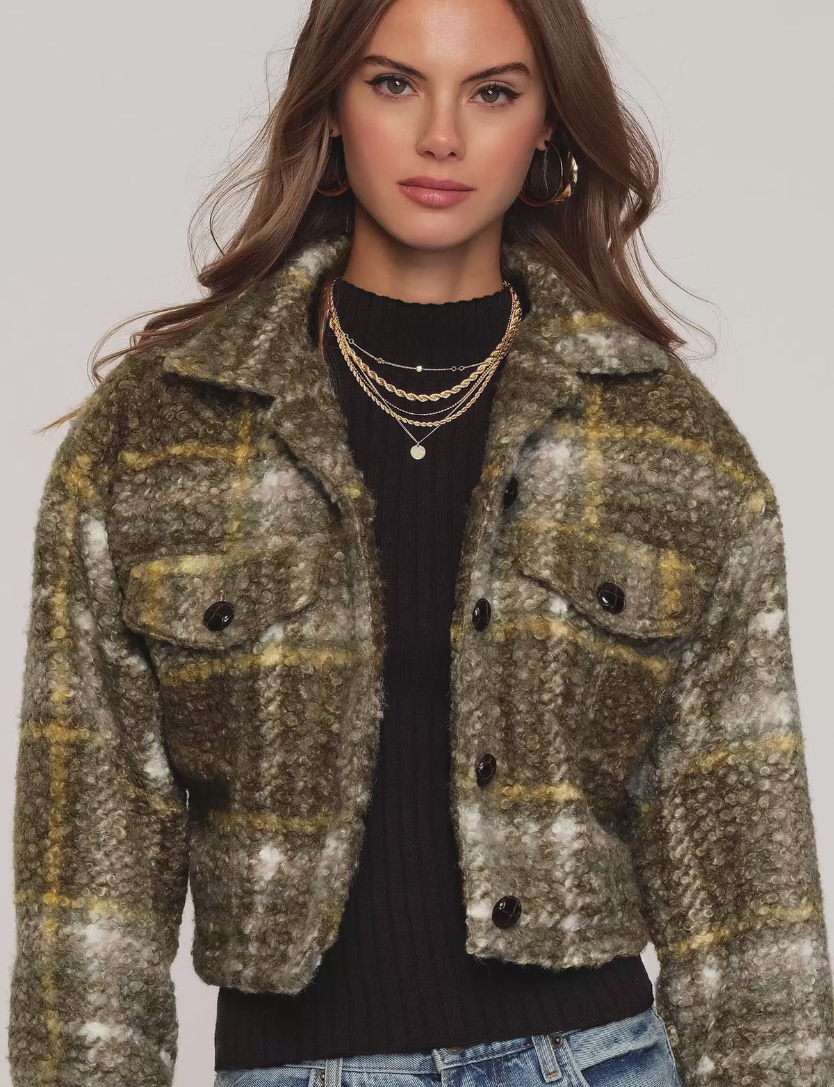 Iona Textured Plaid Jacket with Patch Pockets