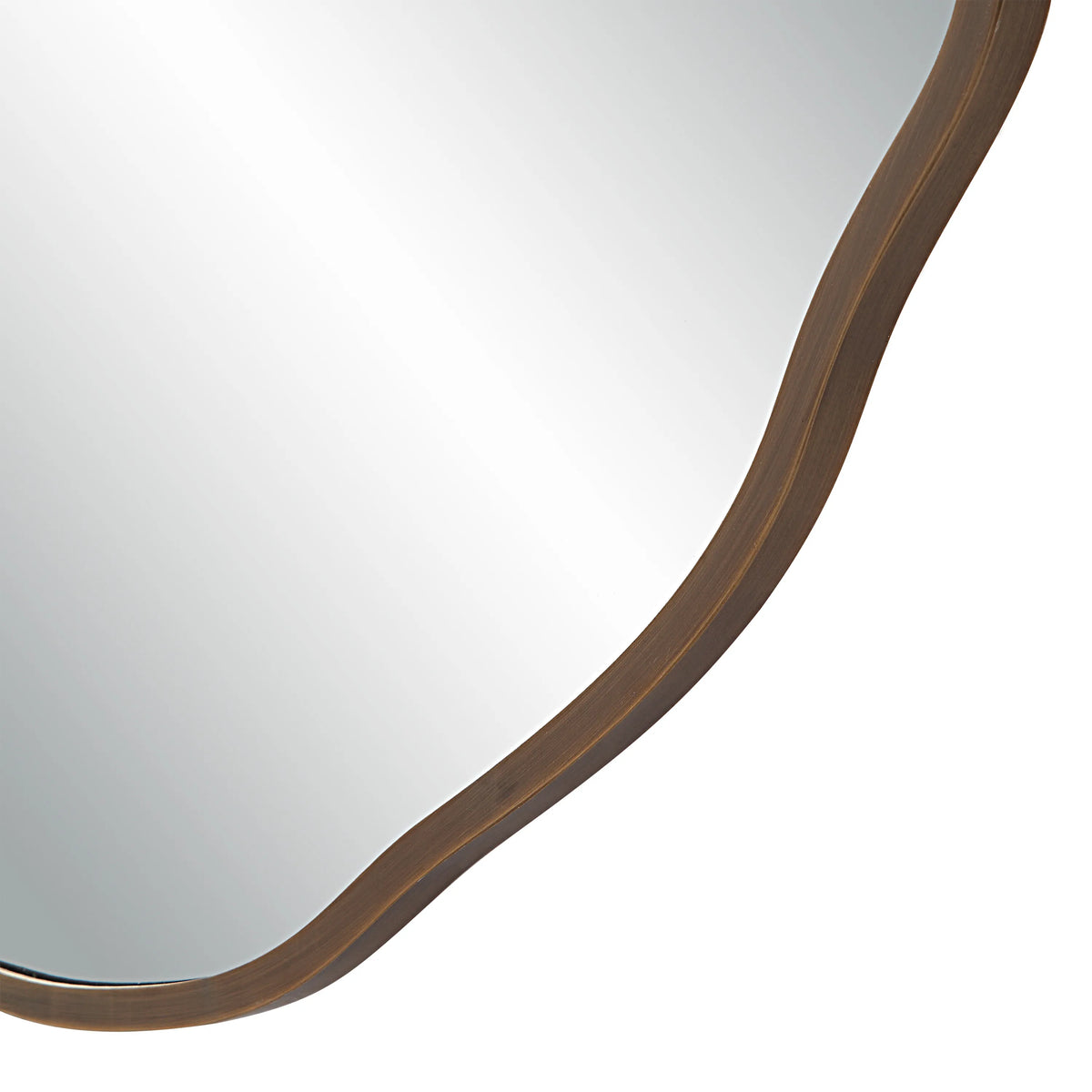Benita Mirror Bern 40" Tall Round Irregular Antique Brushed Brass