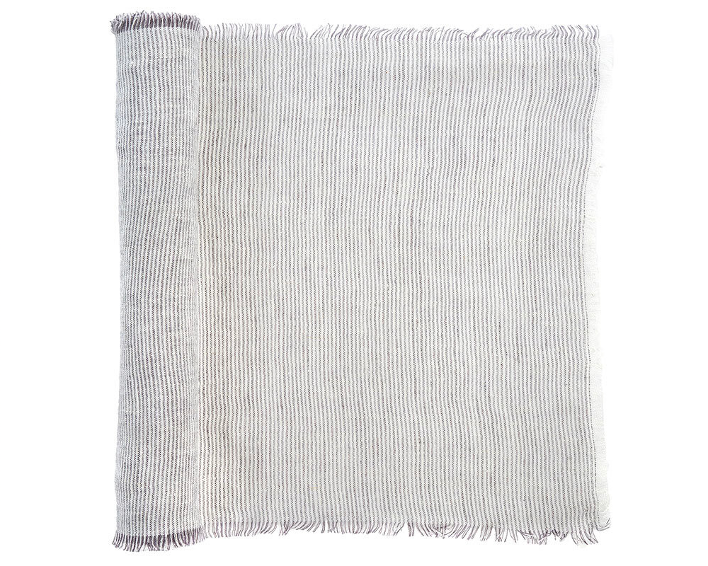 Lina Linen Runner - Grey Stripe