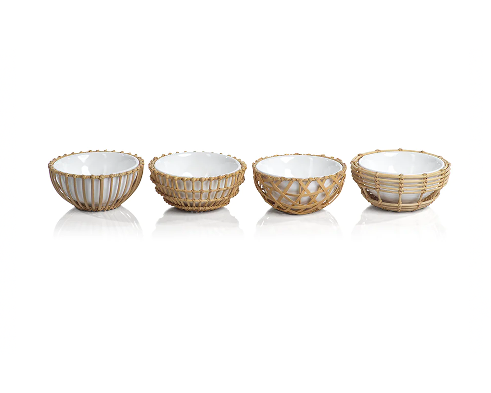 Wicker & Bamboo Condiment Bowl