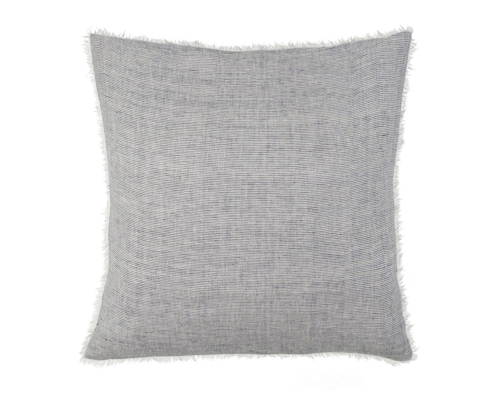 Lina Linen Pillow - Navy Stripe