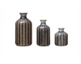 Load image into Gallery viewer, Embossed Stoneware Vases with Glaze
