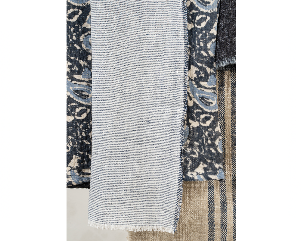 Lina Linen Runner - Blue Stripe