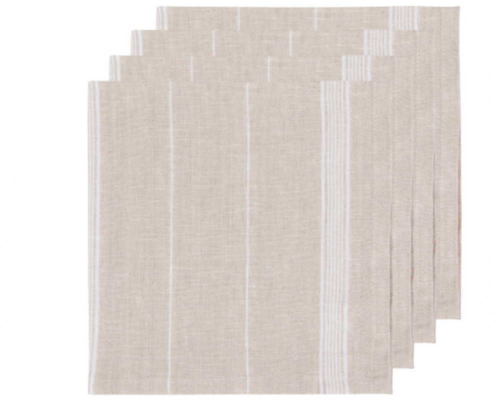 Linen Striped White
