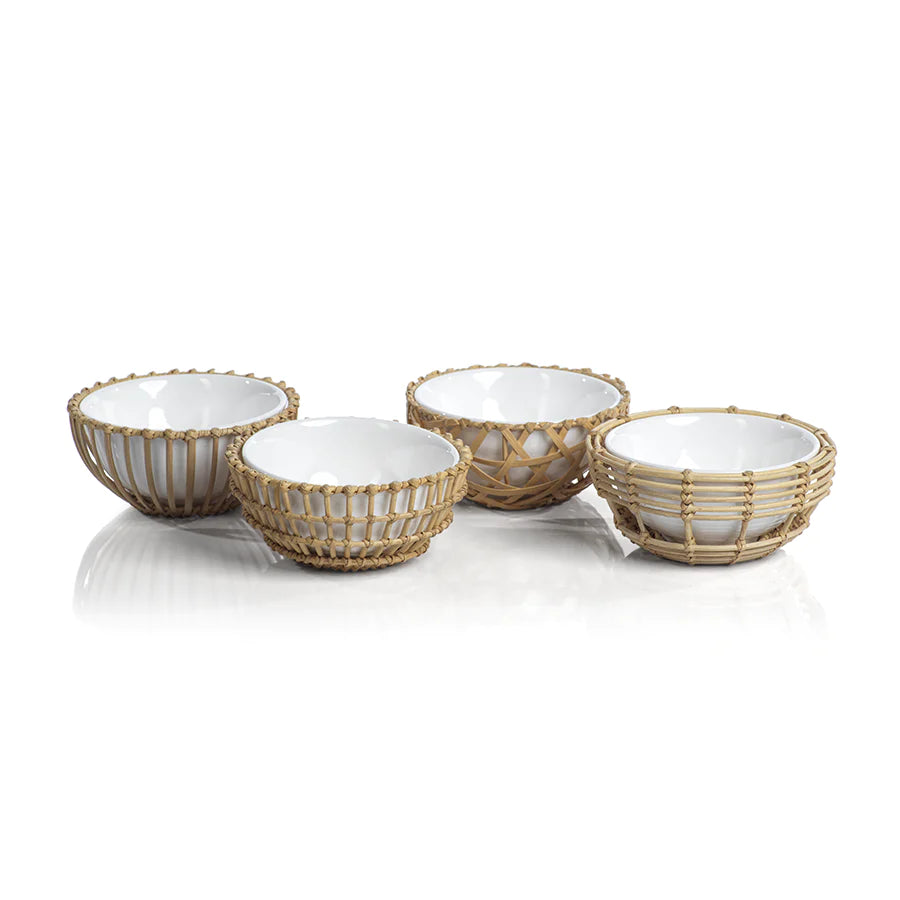 Wicker & Bamboo Condiment Bowl